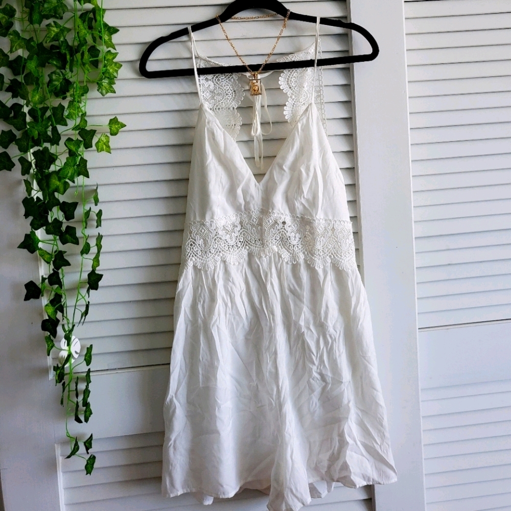 White Backless Dress